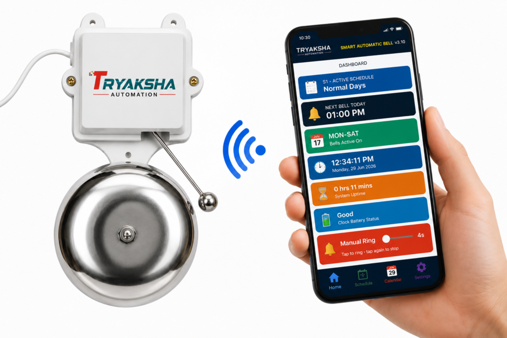 Mobile app control panel for bell automation system